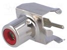 Socket; RCA; female; angled 90°; THT; nickel plated; Marker: red CLIFF