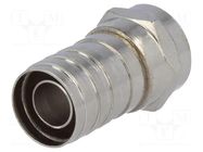 Connector: F; plug; male; crimped; for cable; straight; 8.5mm GOOBAY