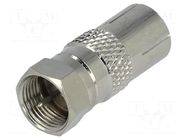 Adapter; F plug,coaxial 9.5mm socket YIZN Jiangsu Tengyu Electronics co.