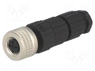 Connector: M8; female; PIN: 3; straight; for cable; plug; E; 4A; IP67 HIRSCHMANN