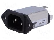 Connector: AC supply; socket; male; Inom: 10A; Ir: 0.5mA; 250VAC TE Connectivity