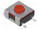 Microswitch TACT; SPST-NO; Pos: 2; 0.05A/12VDC; SMT; none; 3.8mm CANAL ELECTRONIC