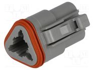 Connector: wire-wire; DT; female; plug; for cable; PIN: 3; grey; IP68 DEUTSCH