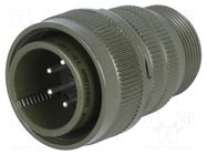 Connector: circular; plug; for cable; PIN: 6; male; soldering; MS/DS AMPHENOL