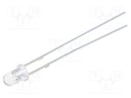 LED; 3mm; red; 1120÷1560mcd; 30°; Front: convex; No.of term: 2 OPTOSUPPLY