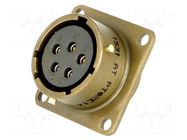 Connector: circular; socket; PIN: 5; female; soldering; PT/451; 600V AMPHENOL