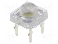 LED Super Flux; white cold; 7.6x7.6mm; 27lm; 120°; Front: convex OPTOSUPPLY