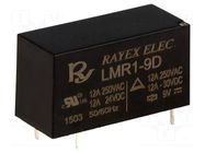 Relay: electromagnetic; SPDT; Ucoil: 9VDC; 12A; 12A/250VAC; LMR1 Recoy/RAYEX ELECTRONICS