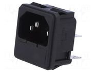 Connector: AC supply; socket; male; 10A; C14 (E); IEC 60320; 5x20mm ADAM TECH