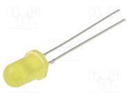 LED; 5mm; yellow; 100÷130mcd; 60°; Front: convex; 12V; No.of term: 2 OPTOSUPPLY