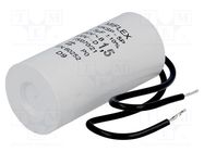 Capacitor: polypropylene; motors, run; 1.5uF; 450V; Ø25x51mm; ±10% MIFLEX