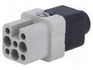 Connector: HDC; female; HN.D; PIN: 8; 250V; 7+PE; size 1; crimped TE Connectivity