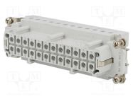 Connector: HDC; contact insert; female; HTS HE; PIN: 24; 24+PE; 16A 