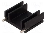 Heatsink: extruded; TO220; black; L: 25mm; W: 29mm; H: 12mm; 15K/W STONECOLD