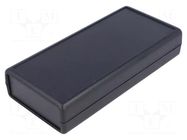 Enclosure: with panel; 1593; X: 66mm; Y: 140mm; Z: 28mm; ABS; black HAMMOND