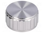 Knob; with pointer; aluminium; Øshaft: 6.35mm; Ø30x15mm; silver SR PASSIVES