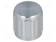 Knob; with pointer; aluminium; Øshaft: 6.35mm; Ø15x15mm; silver SR PASSIVES