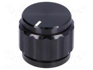 Knob; with pointer; aluminium; Øshaft: 6.35mm; Ø22x19mm; black SR PASSIVES