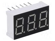 Display: LED; 7-segment; 9.14mm; 0.36"; No.char: 3; green; 4.8mcd WENRUN
