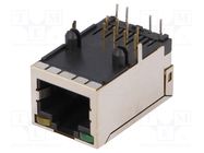 Socket; RJ45; PIN: 8; shielded,with LED; Layout: 8p8c; THT Amphenol Communications Solutions