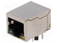 Socket; RJ45; PIN: 8; shielded,with LED; Layout: 8p8c; THT Amphenol Communications Solutions