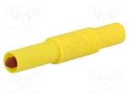 Connector: 4mm banana; plug; 24A; 1kVDC; yellow; insulated; 3mΩ HIRSCHMANN T&M