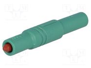 Plug; 4mm banana; 24A; 1kVDC; green; insulated; 3mΩ; 0.5÷2.5mm2 HIRSCHMANN T&M
