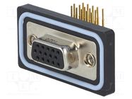 D-Sub HD; PIN: 15; socket; female; for panel mounting,screw; THT Amphenol Communications Solutions