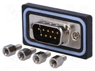 D-Sub; PIN: 9; socket; male; straight; soldering; UNC 4-40; IP67 Amphenol Communications Solutions