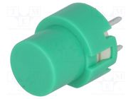 Switch: keypad; Pos: 2; SPST-NO; 0.01A/35VDC; green; THT; 1.3N; round HIGHLY ELECTRIC