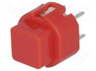 Switch: keypad; Pos: 2; SPST-NO; 0.01A/35VDC; red; THT; 1.3N; square HIGHLY ELECTRIC