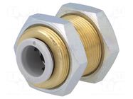 Push-in fitting; threaded,straight; -1÷10bar; brass; Thread: M20 SMC