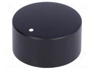 Knob; with pointer; aluminium,thermoplastic; Øshaft: 6mm; black CLIFF