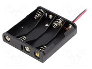 Holder; AAA,R3; Batt.no: 4; on panel; cables; 150mm KEYSTONE