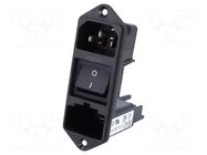 Connector: AC supply; socket; male; 10A; 250VAC; C14 (E); KD SCHURTER