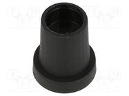 Knob; conical; thermoplastic; Øshaft: 6mm; Ø14x18mm; black; push-in CLIFF