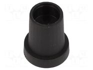 Knob; conical; thermoplastic; Øshaft: 6mm; Ø14x18mm; black; push-in CLIFF