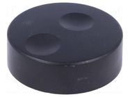 Knob; without pointer; plastic; Øshaft: 6mm; Ø39.6x13.5mm; black CLIFF