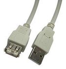 USB CABLE, 2.0 TYPE A PLUG-RCPT, 500MM