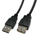USB CABLE, 2.0 TYPE A PLUG-RCPT, 2M, BLK