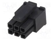 Connector: wire-board; plug; female; MF30; 3mm; PIN: 6; w/o contacts 