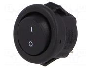 ROCKER; SPST; Pos: 2; ON-OFF; 3A/250VAC; black; none; 20mΩ; UL94V-2 CANAL ELECTRONIC