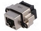 Socket; RJ45; with LED; IP68; for panel mounting; THT; angled 90° Amphenol Communications Solutions