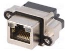 Socket; RJ45; with LED; IP68; for panel mounting; THT; straight Amphenol Communications Solutions
