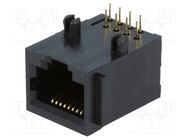 Socket; RJ45; PIN: 8; Layout: 8p8c; on PCBs,PCB snap; THT ADAM TECH