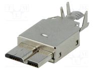 Plug; USB B micro; soldering; PIN: 10; shielded; USB 3.0 NINIGI