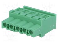 Pluggable terminal block; 5.08mm; ways: 5; angled 90°; plug; green 