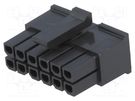 Plug; wire-board; female; Micro-Fit 3.0; 3mm; PIN: 12; w/o contacts MOLEX