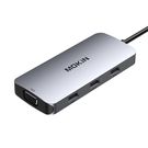 MOKiN 7in1 Adapter Hub USB-C to 2x HDMI + 3x USB 2.0 + DP + VGA (silver), Mokin