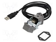 Adapter cable; USB 2.0,with protective cap; Type: straight; IP65 ENCITECH